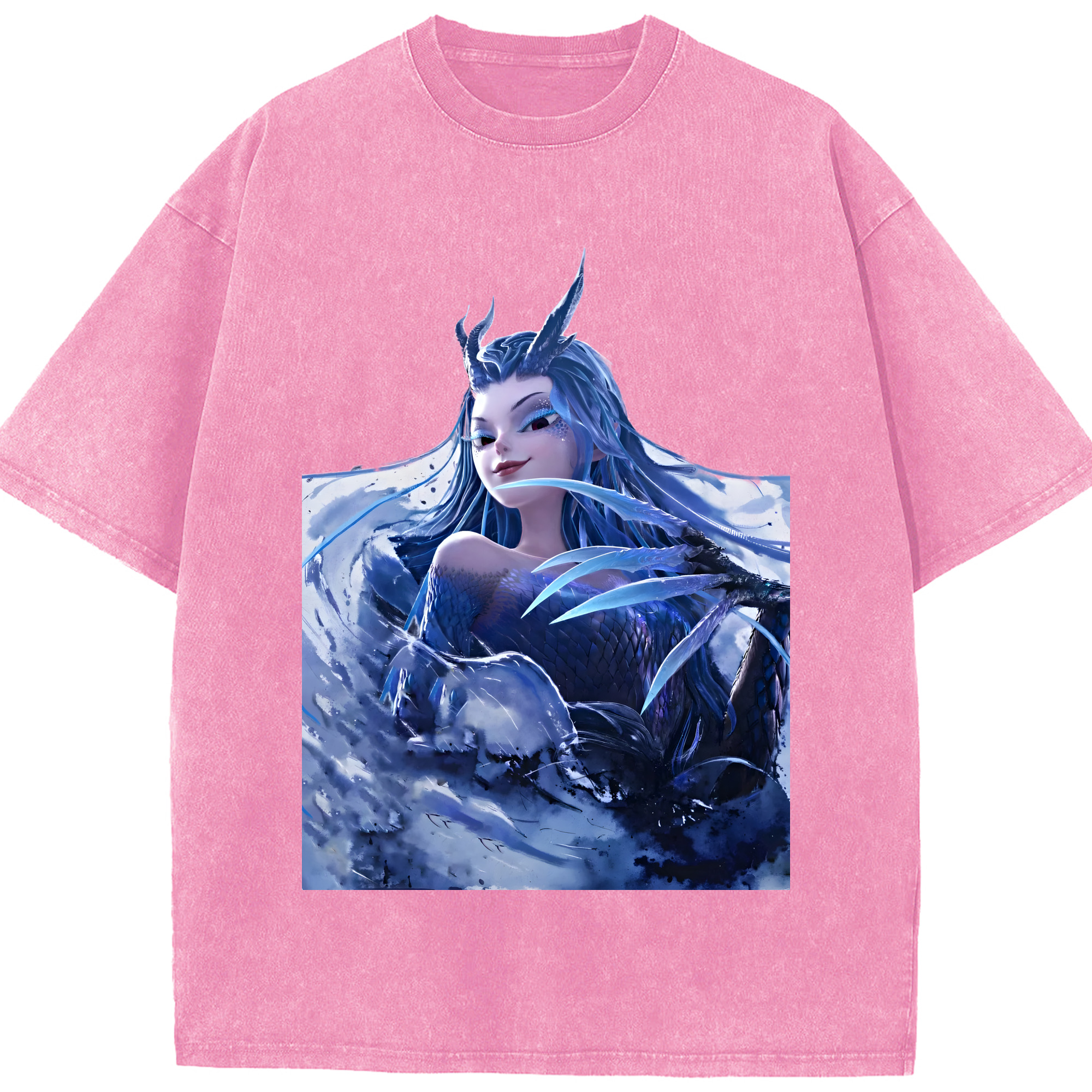 （画像用） Ne Zha 2 ナタ 魔童の大暴れ 綿100% ヴィンテージ風 半袖Tシャツ（フロントプリント）